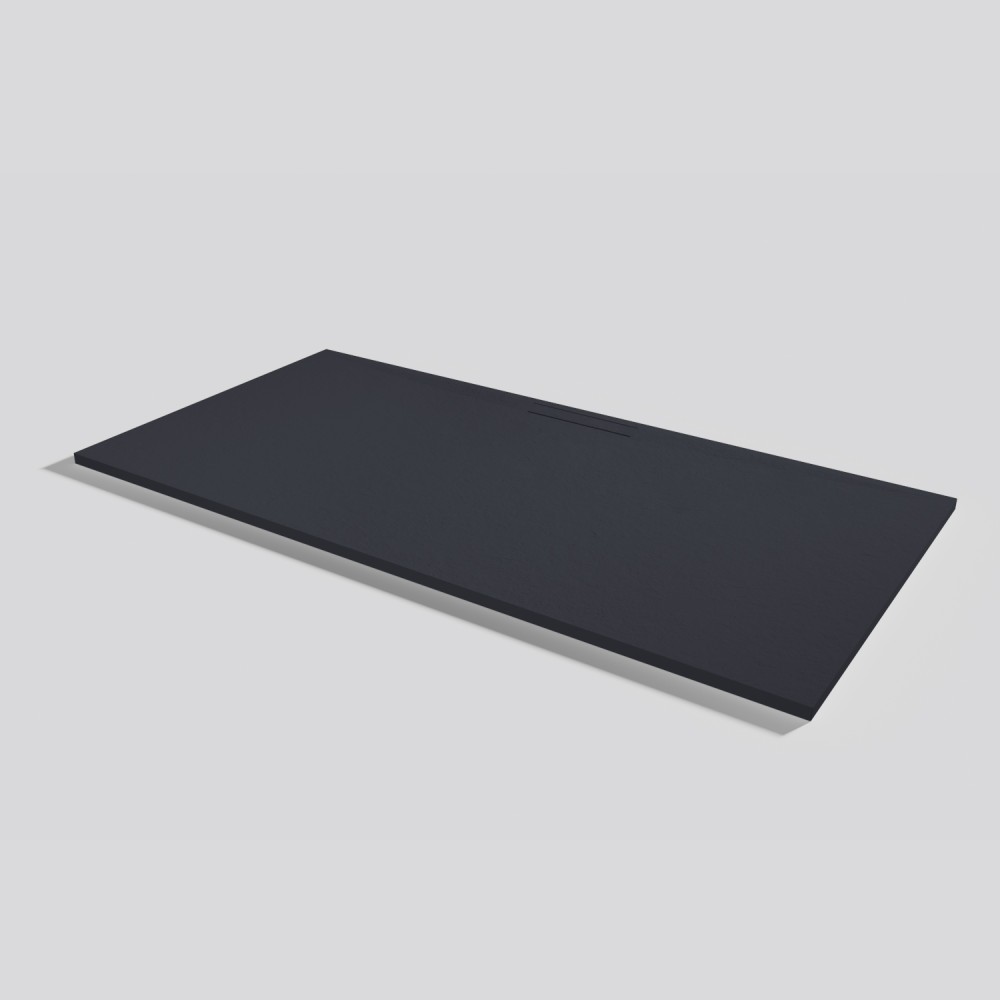 Shower tray Kos Slate Negro Rectangular 200x100