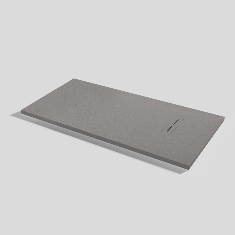 Plato de ducha Alma Slate Cemento Rectangular 140x70