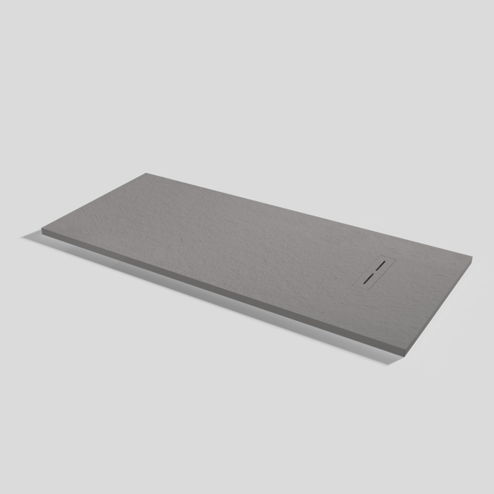 Plato de ducha Alma Slate Cemento Rectangular 160x70