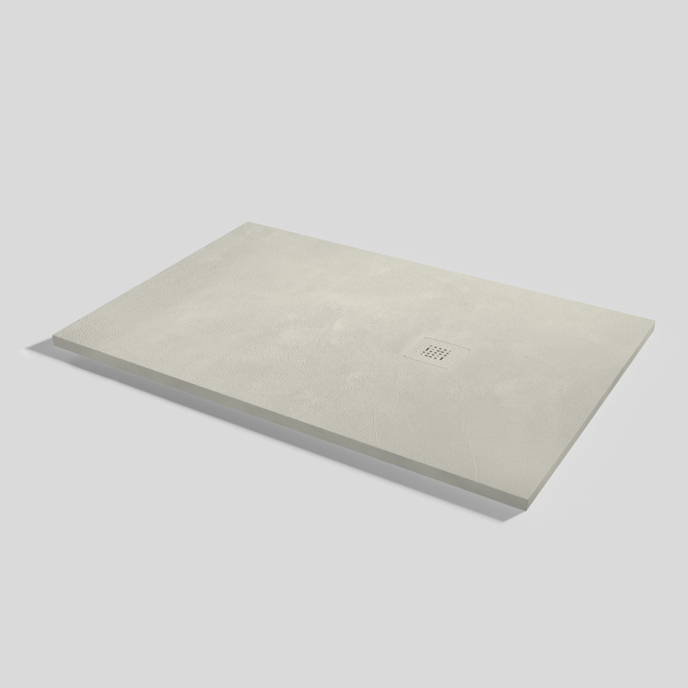 Plato de ducha Base Beton Beige Rectangular 140x90