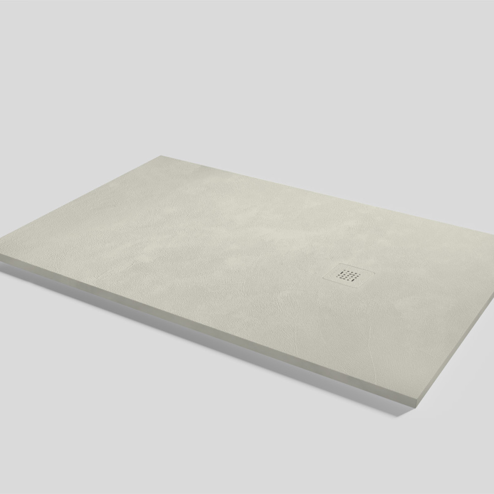 Plato de ducha Base Beton Beige Rectangular 160x100