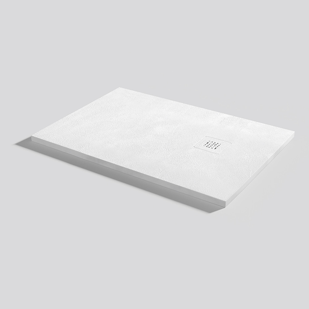 Plato de ducha Base Beton Blanco Rectangular 100x70