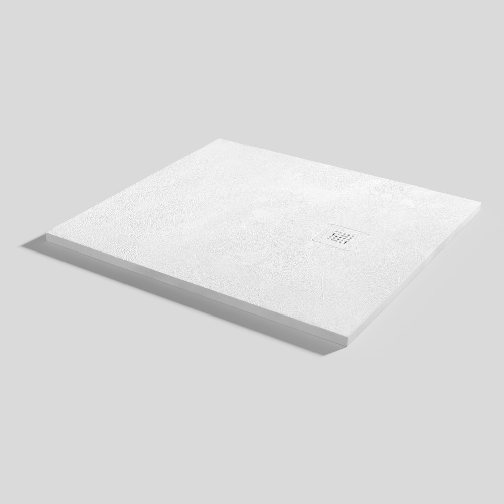 Plato de ducha Base Beton Blanco Rectangular 100x90