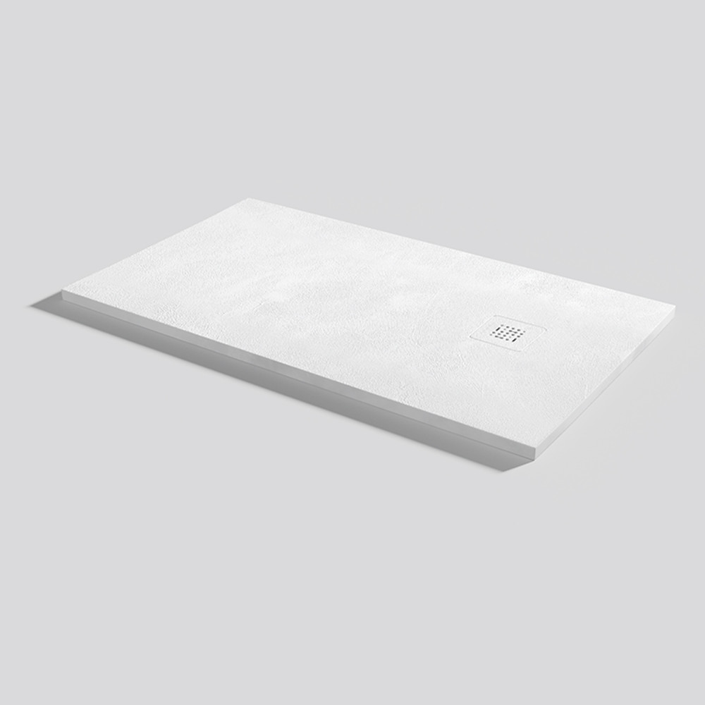 Plato de ducha Base Beton Blanco Rectangular 120x70