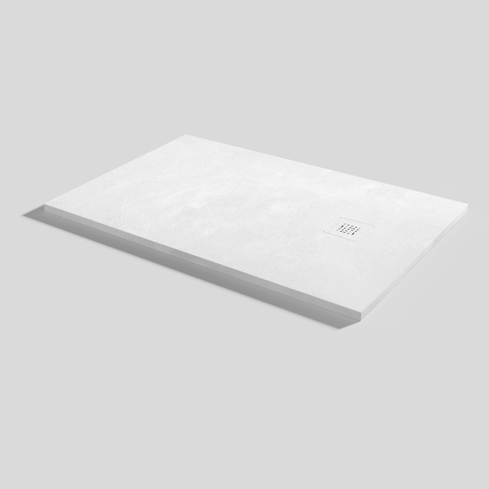 Plato de ducha Base Beton Blanco Rectangular 120x80