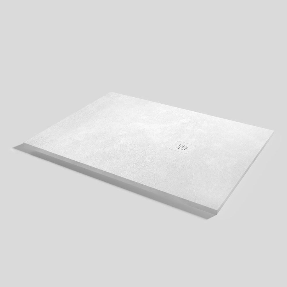 Plato de ducha Base Beton Blanco Rectangular 140x100