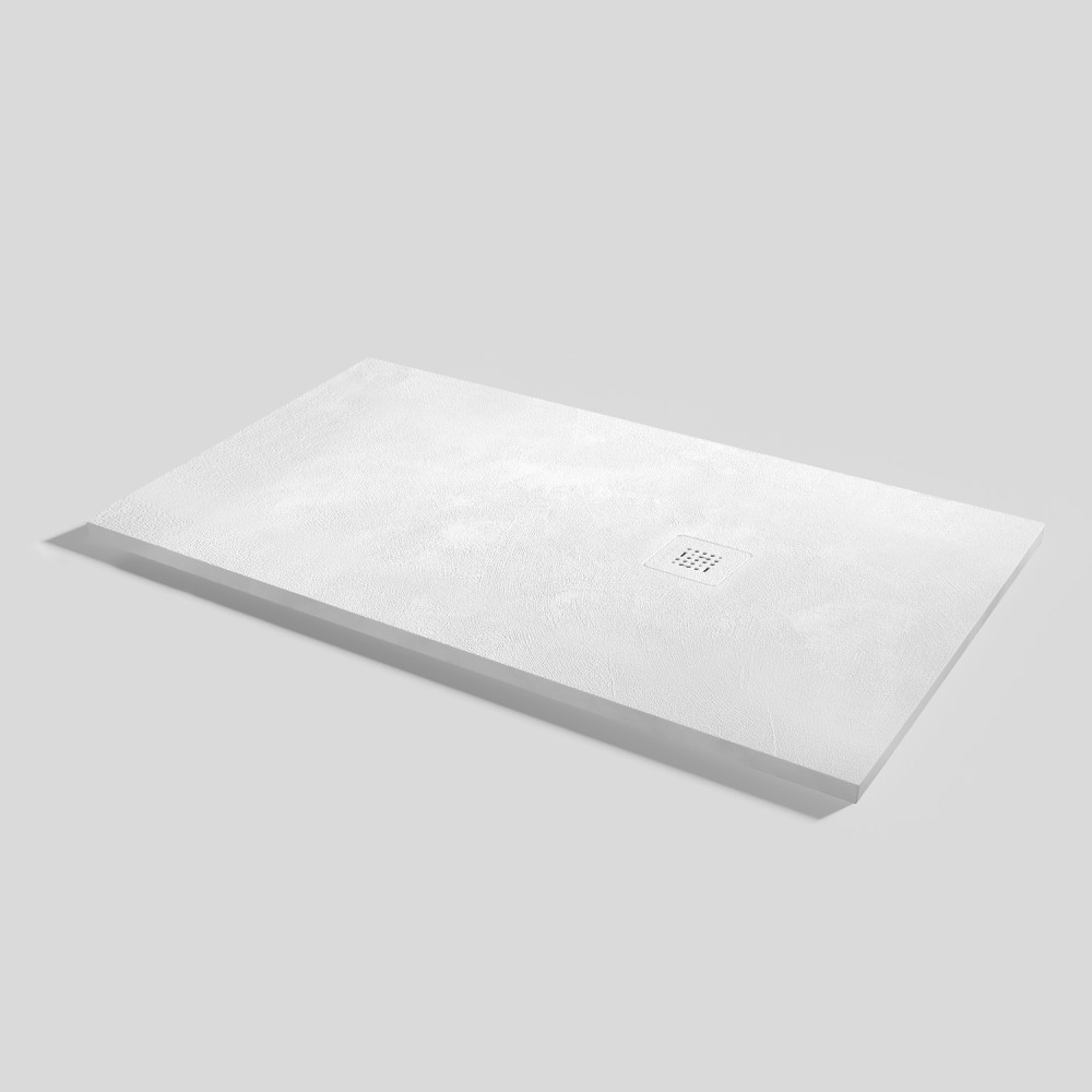 Plato de ducha Base Beton Blanco Rectangular 140x80