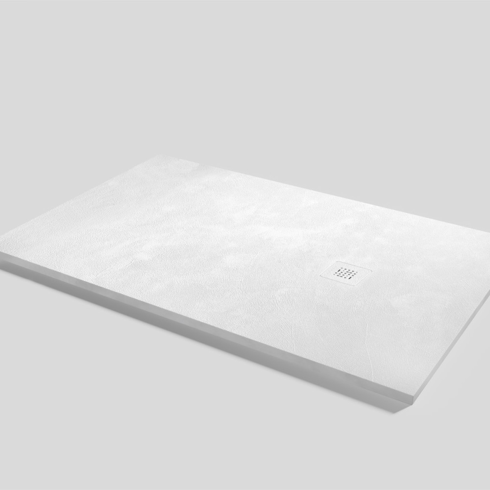 Plato de ducha Base Beton Blanco Rectangular 160x100