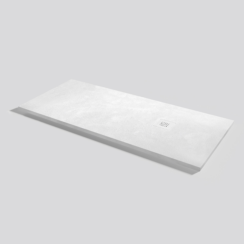 Plato de ducha Base Beton Blanco Rectangular 160x70