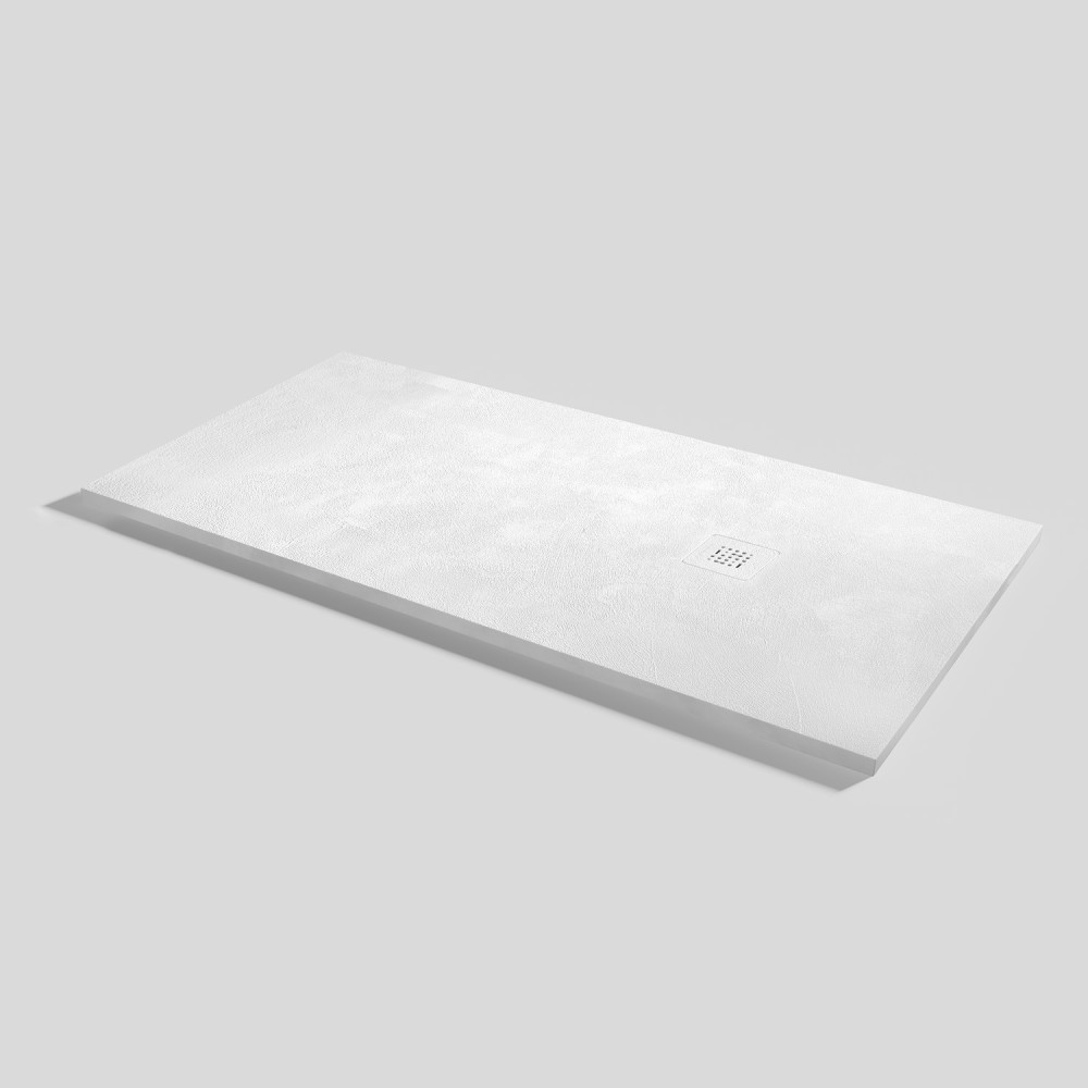 Plato de ducha Base Beton Blanco Rectangular 160x80