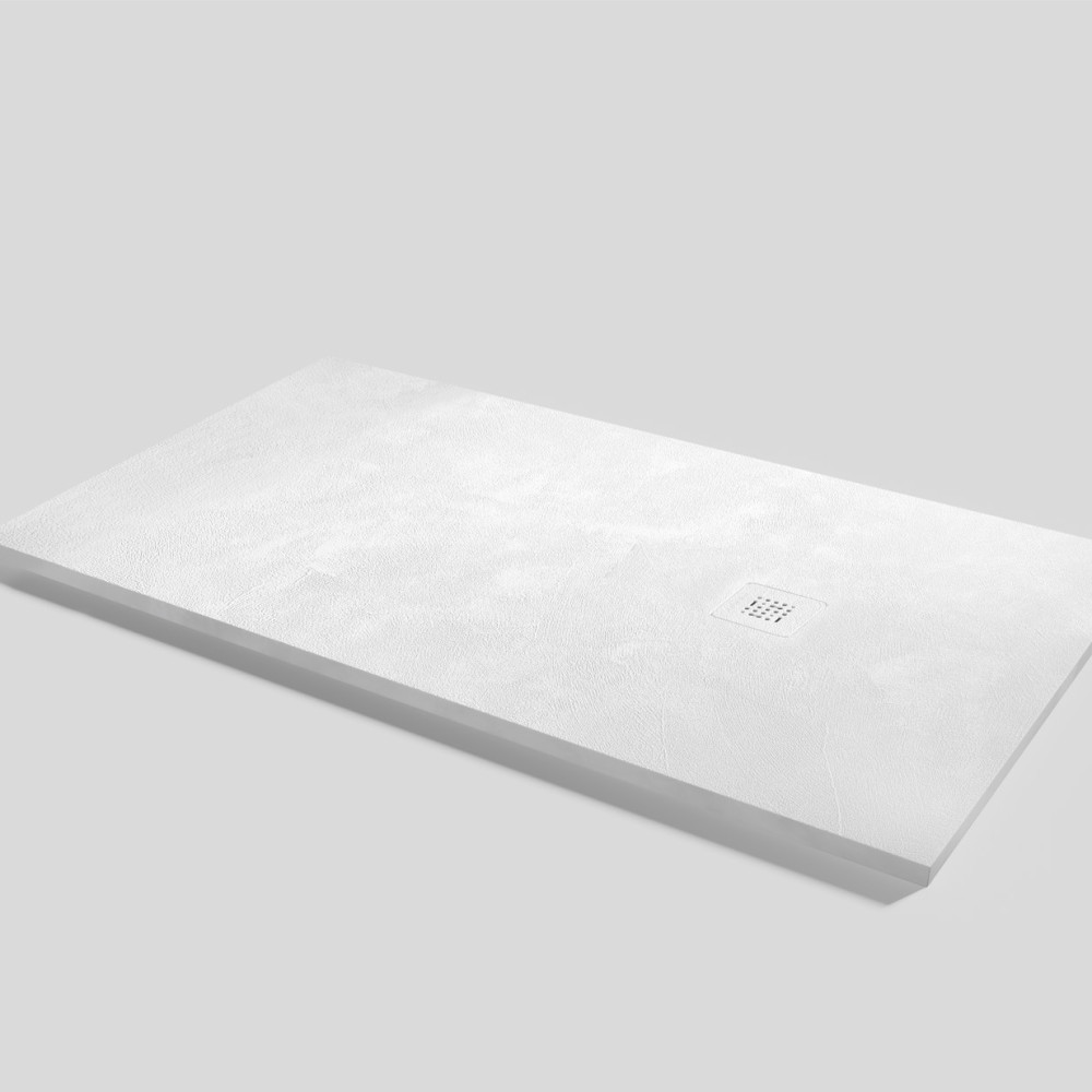 Plato de ducha Base Beton Blanco Rectangular 160x90