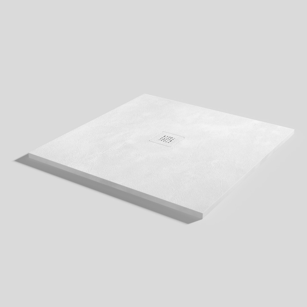 Plato de ducha Base Beton Blanco Cuadrado 90x90