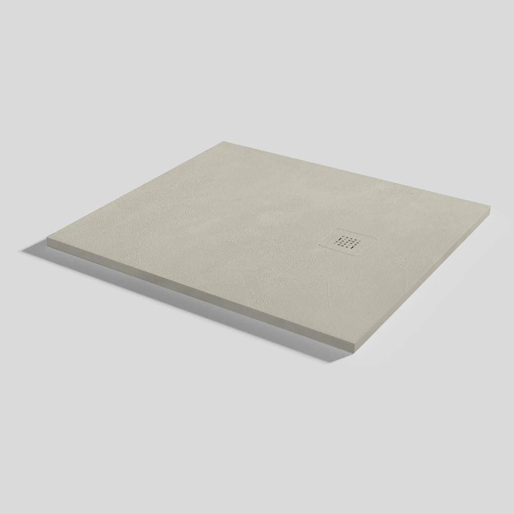 Plato de ducha Base Beton Crema Rectangular 100x90