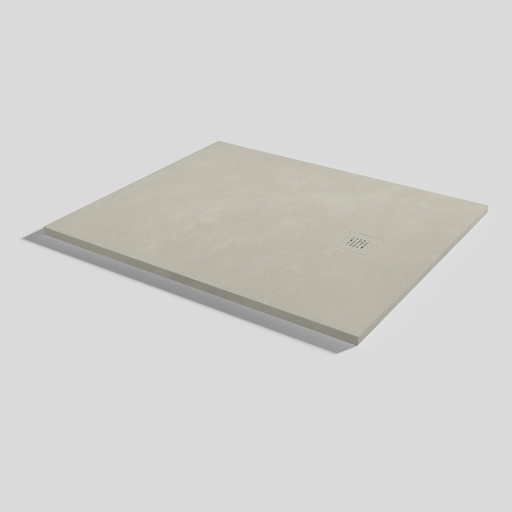 Plato de ducha Base Beton Crema Rectangular 120x100