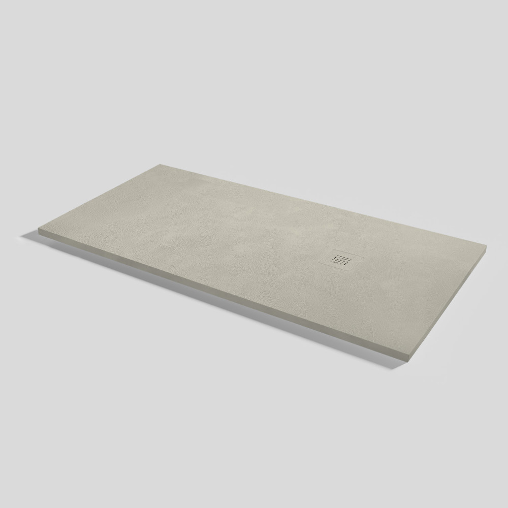 Plato de ducha Base Beton Crema Rectangular 160x80