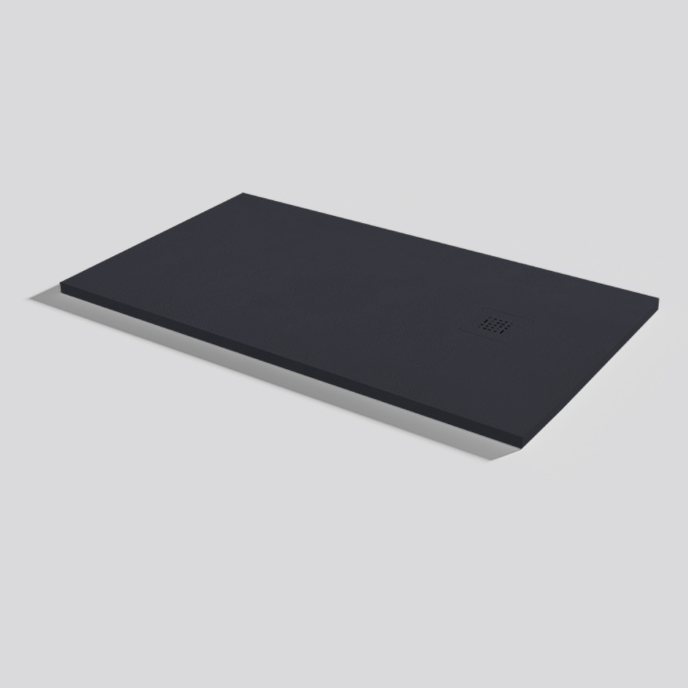 Plato de ducha Base Beton Negro Rectangular 120x70