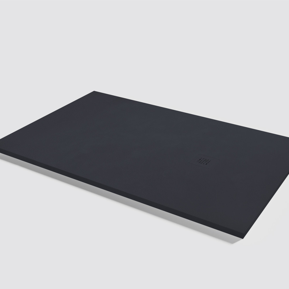 Plato de ducha Base Beton Negro Rectangular 160x100