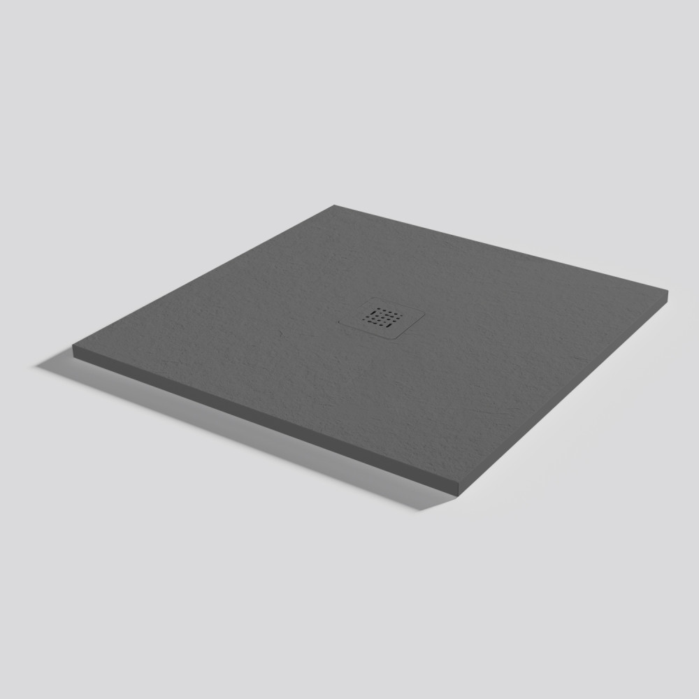 Shower tray Base Slate Acier Square 90x90