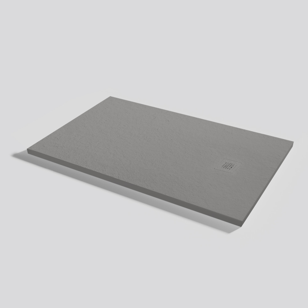 Plato de ducha Base Slate Cemento Rectangular 130x80