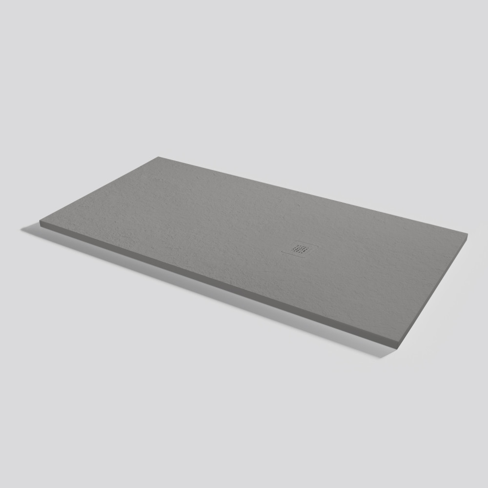Plato de ducha Base Slate Cemento Rectangular 160x80