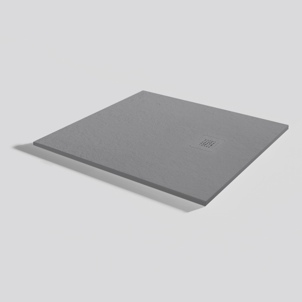 Shower tray Base Slate Platinum Rectangular 90x80