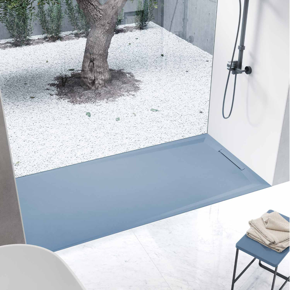 Shower tray Flow Zero Negro Rectangular 160x80