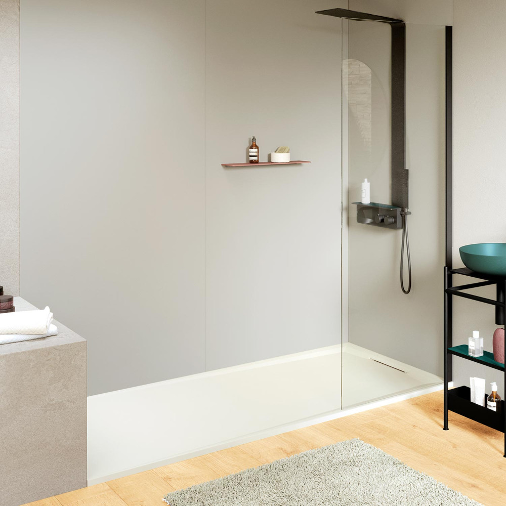 Shower tray Flow Zero Negro Rectangular 160x80