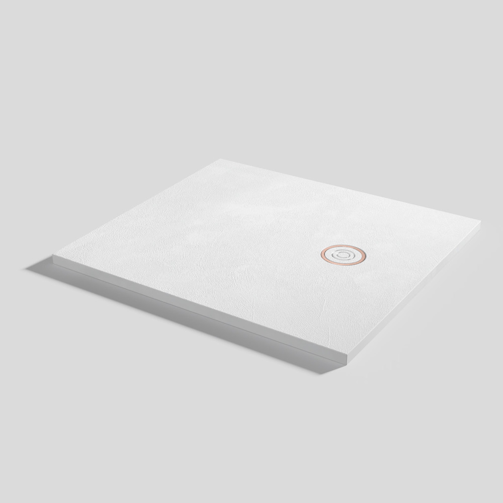 Plato de ducha Focus Beton Blanco Rectangular 100x90