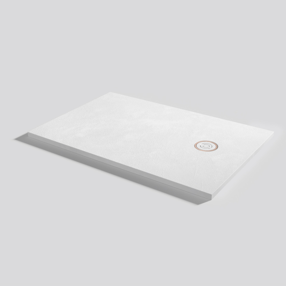 Plato de ducha Focus Beton Blanco Rectangular 120x80