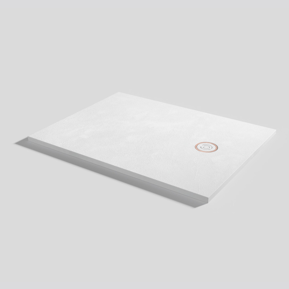 Plato de ducha Focus Beton Blanco Rectangular 120x90