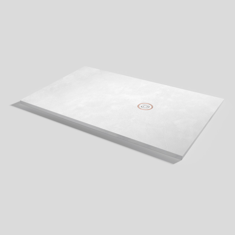 Plato de ducha Focus Beton Blanco Rectangular 160x100