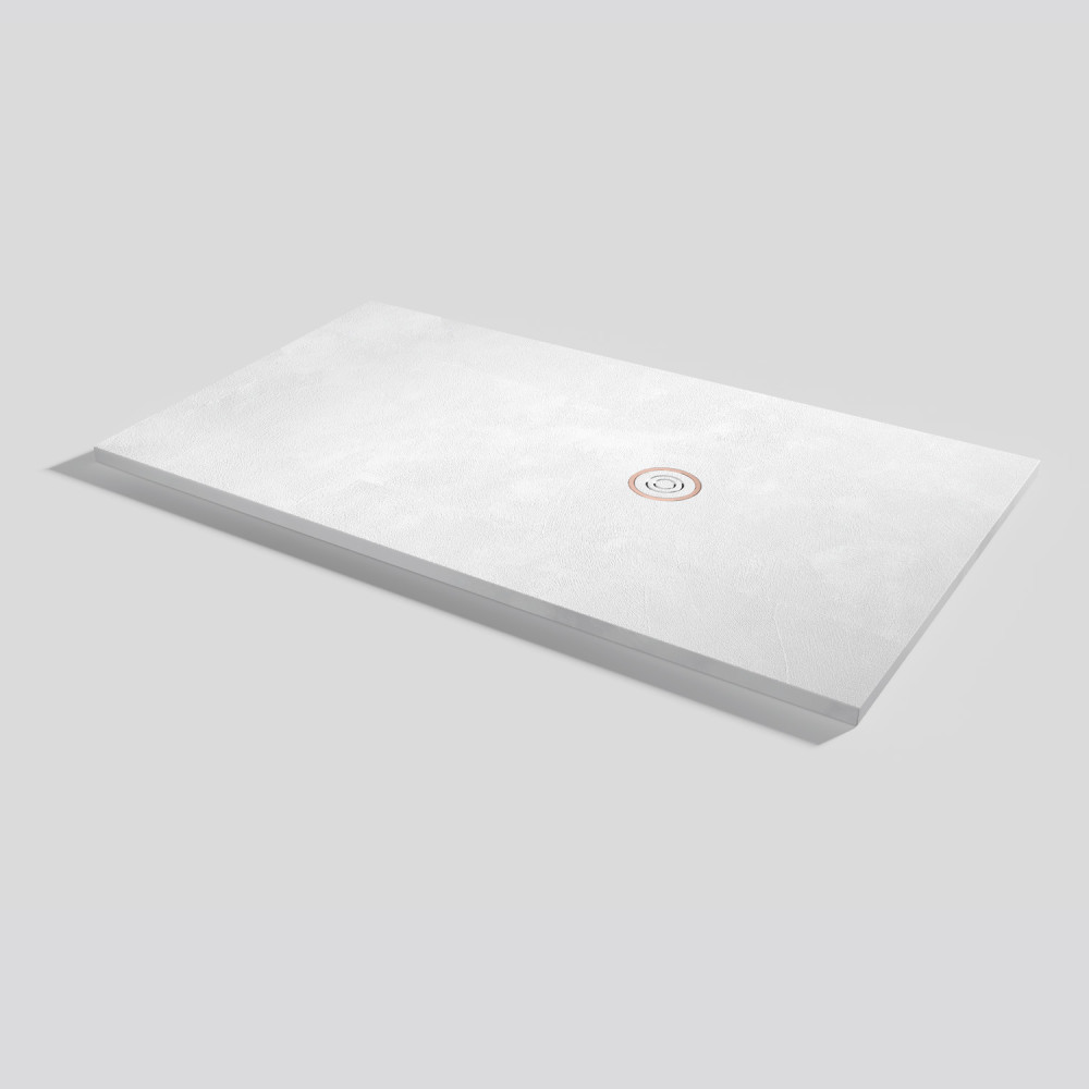 Plato de ducha Focus Beton Blanco Rectangular 160x90
