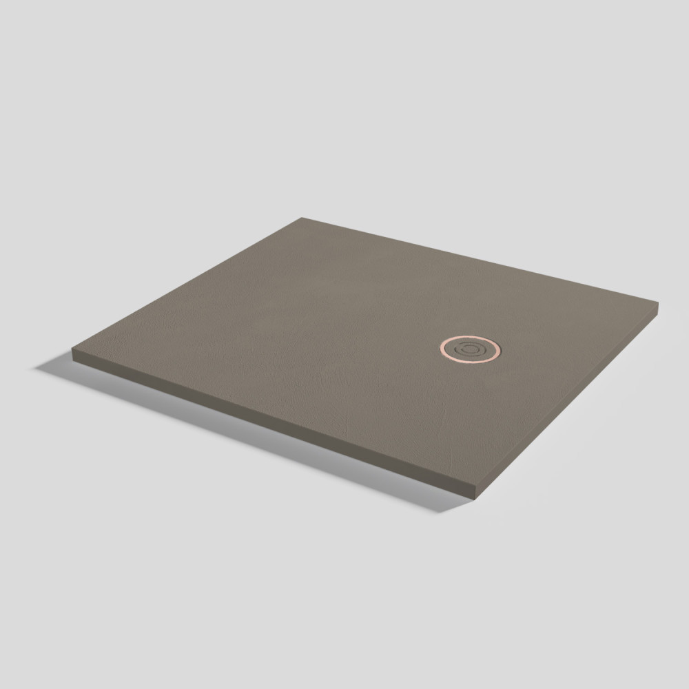 Plato de ducha Focus Beton Fango Rectangular 100x90