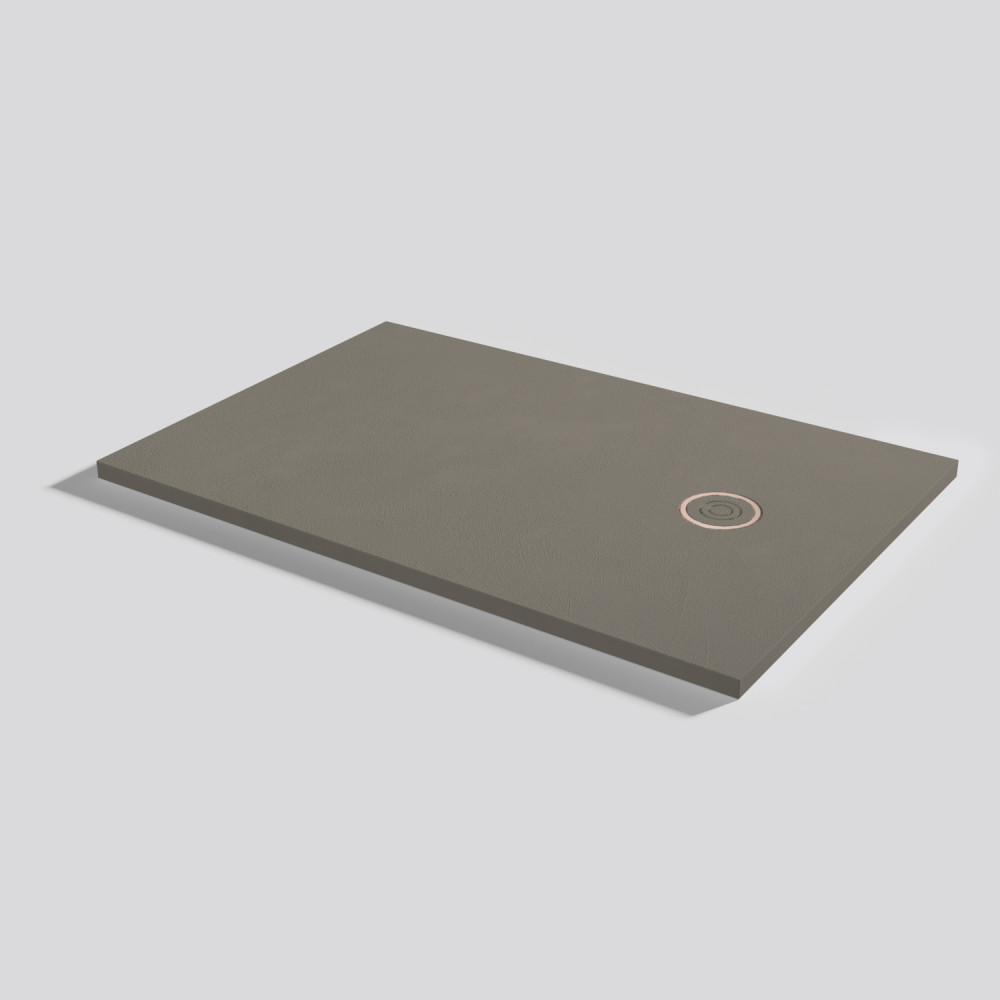 Plato de ducha Focus Beton Fango Rectangular 120x80
