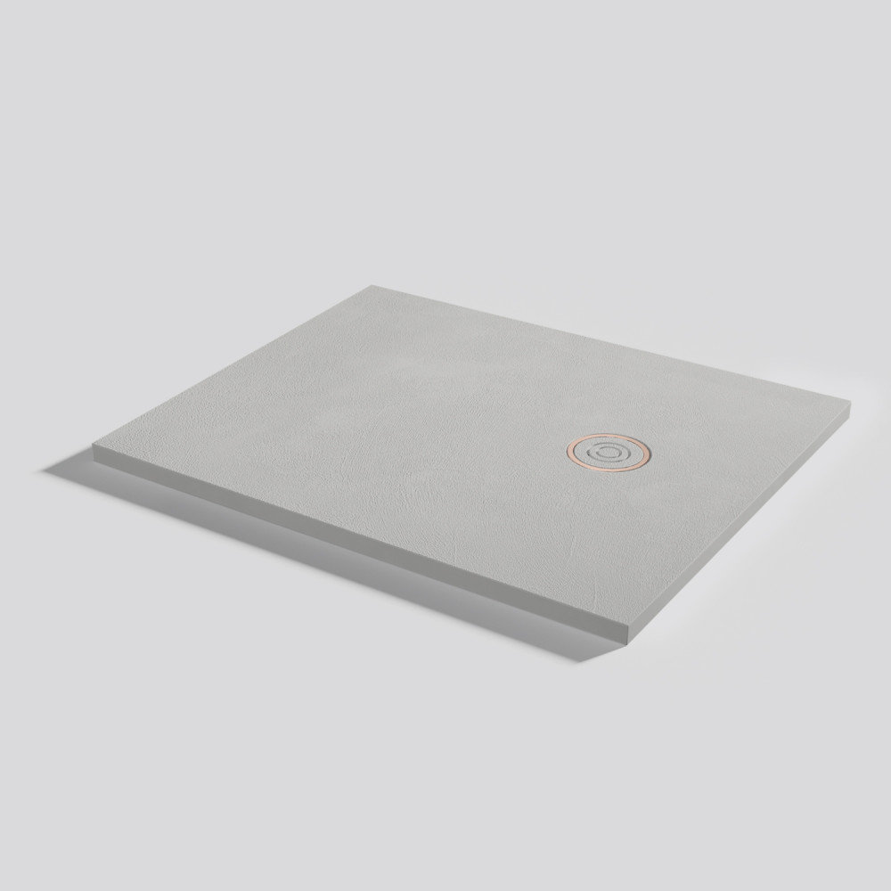 Plato de ducha Focus Beton Marfil Rectangular 100x80