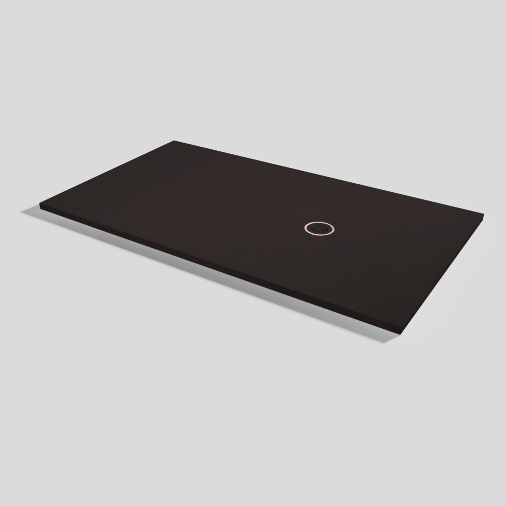 Plato de ducha Focus Beton Moka Rectangular 180x100