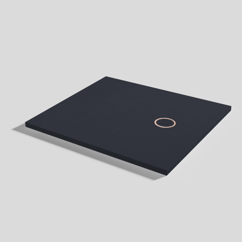 Plato de ducha Focus Beton Negro Rectangular 100x90