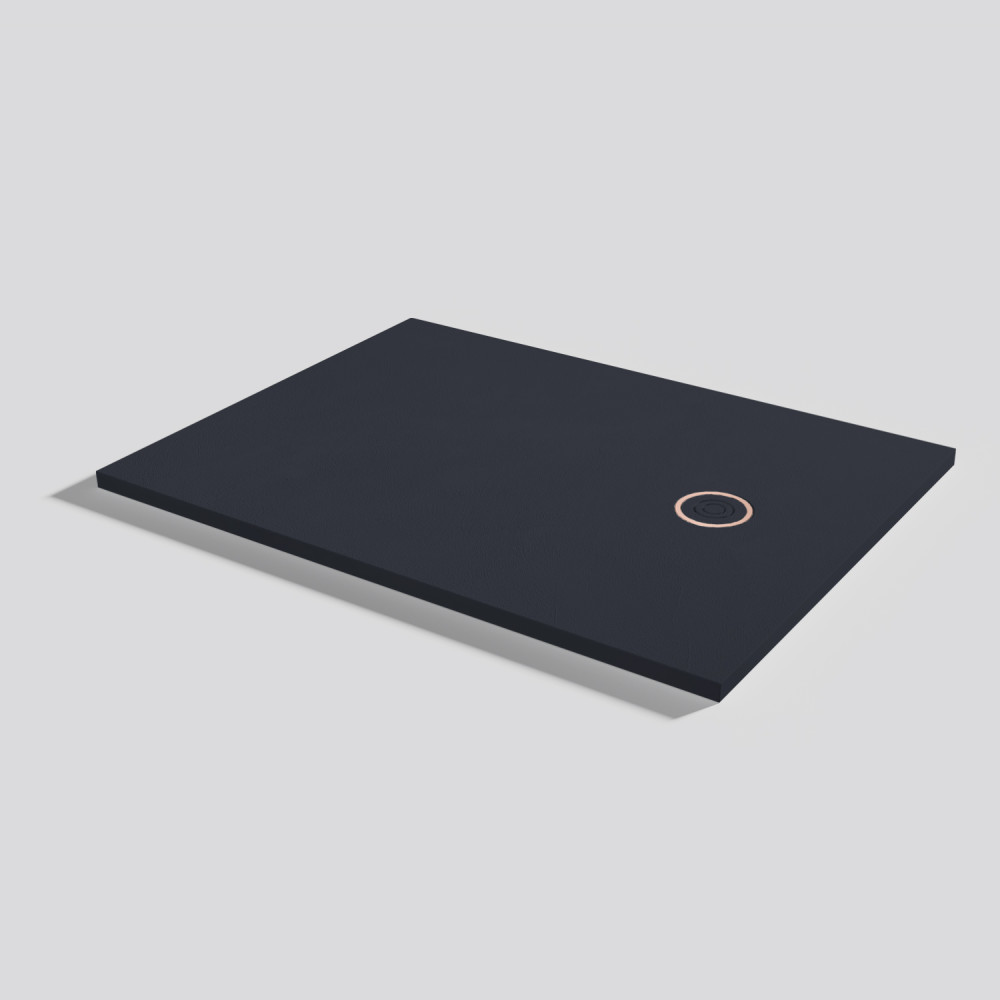 Plato de ducha Focus Beton Negro Rectangular 120x90