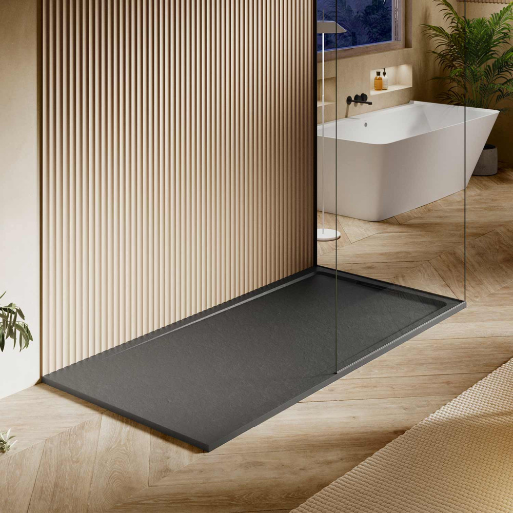 Duschwanne Halo Slate Negro Rechteckig 200x100