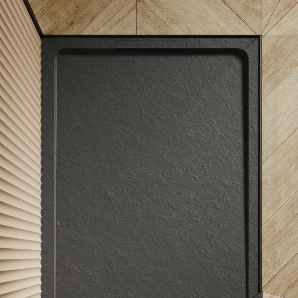 Duschwanne Halo Slate Negro Rechteckig 200x100