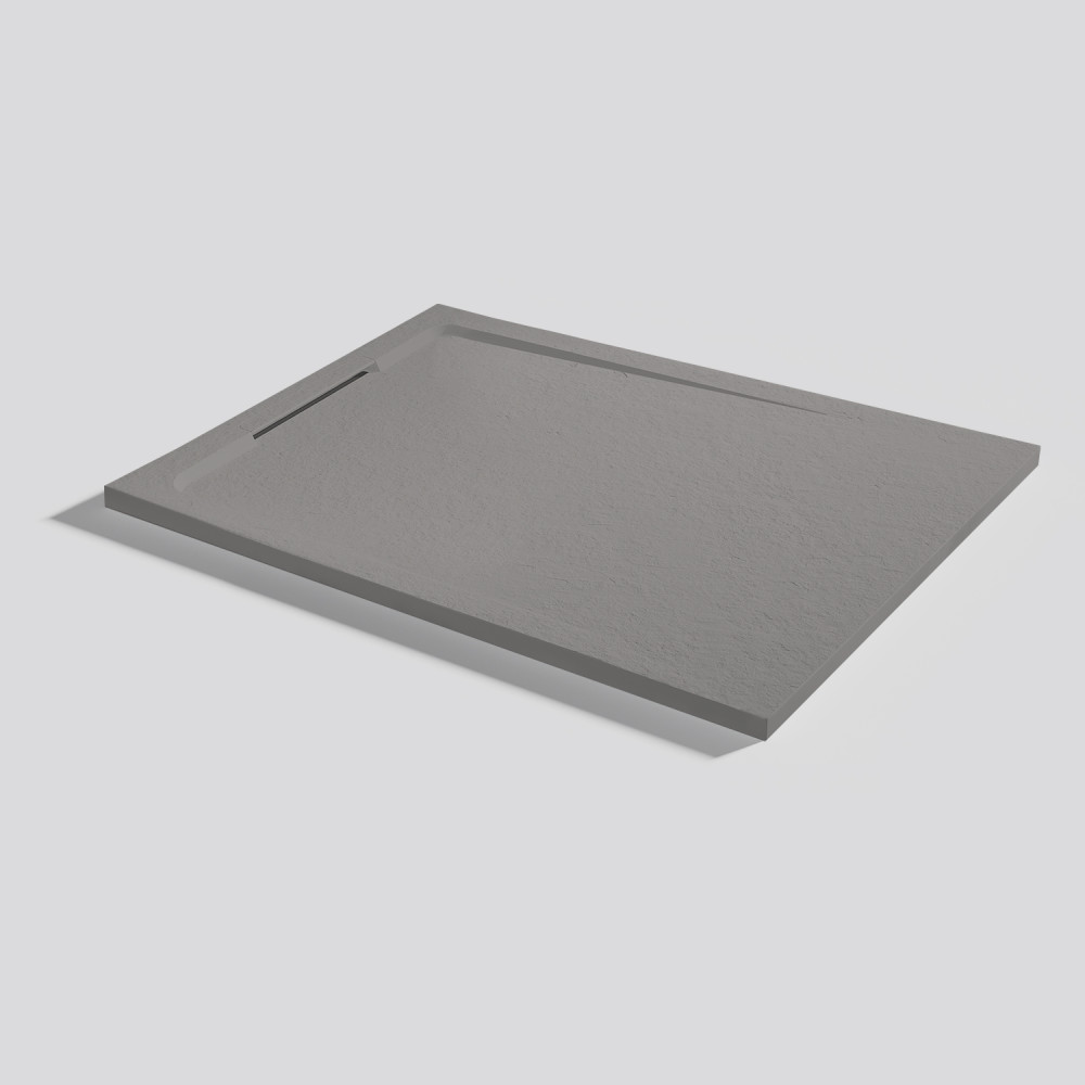 Plato de ducha Halo Slate Cemento Rectangular 100x80