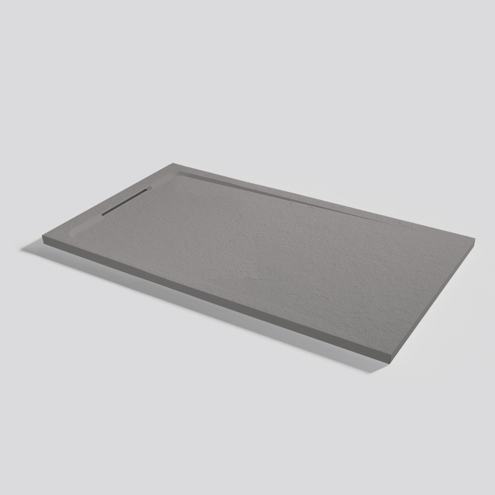 Plato de ducha Halo Slate Cemento Rectangular 140x80