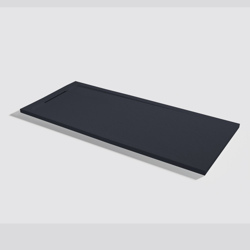 Shower tray Halo Slate Negro Rectangular 160x70