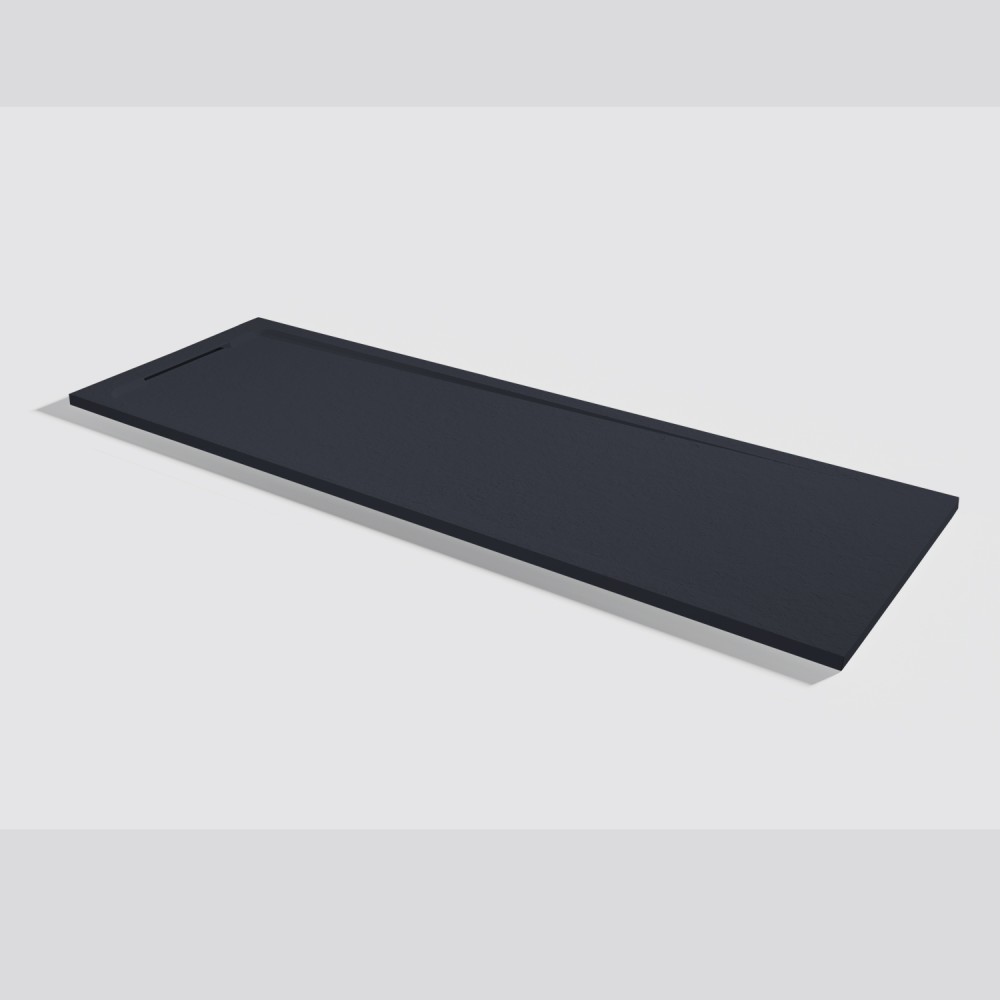 Shower tray Halo Slate Negro Rectangular 200x70
