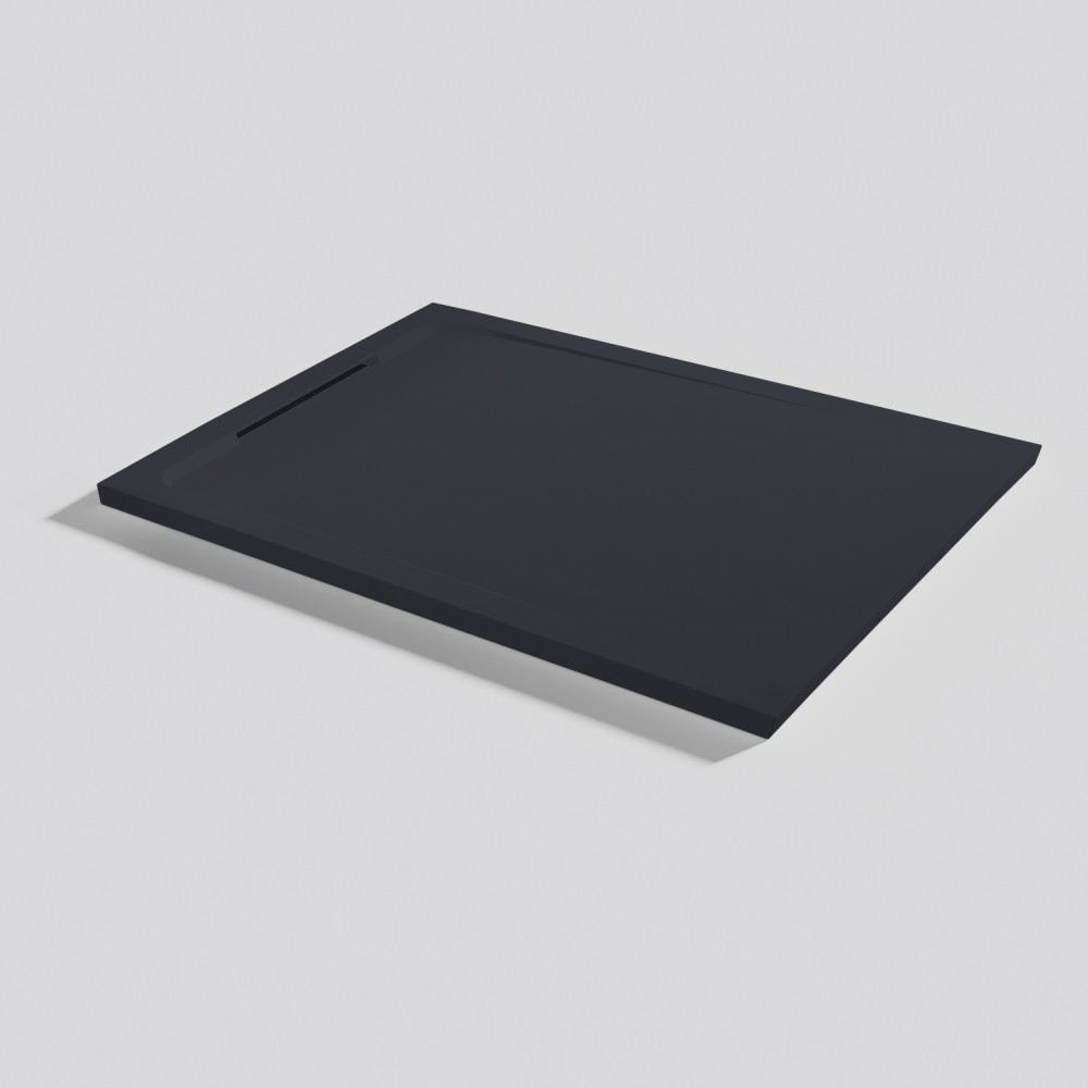 Plato de ducha Halo Zero Negro Rectangular 100x80