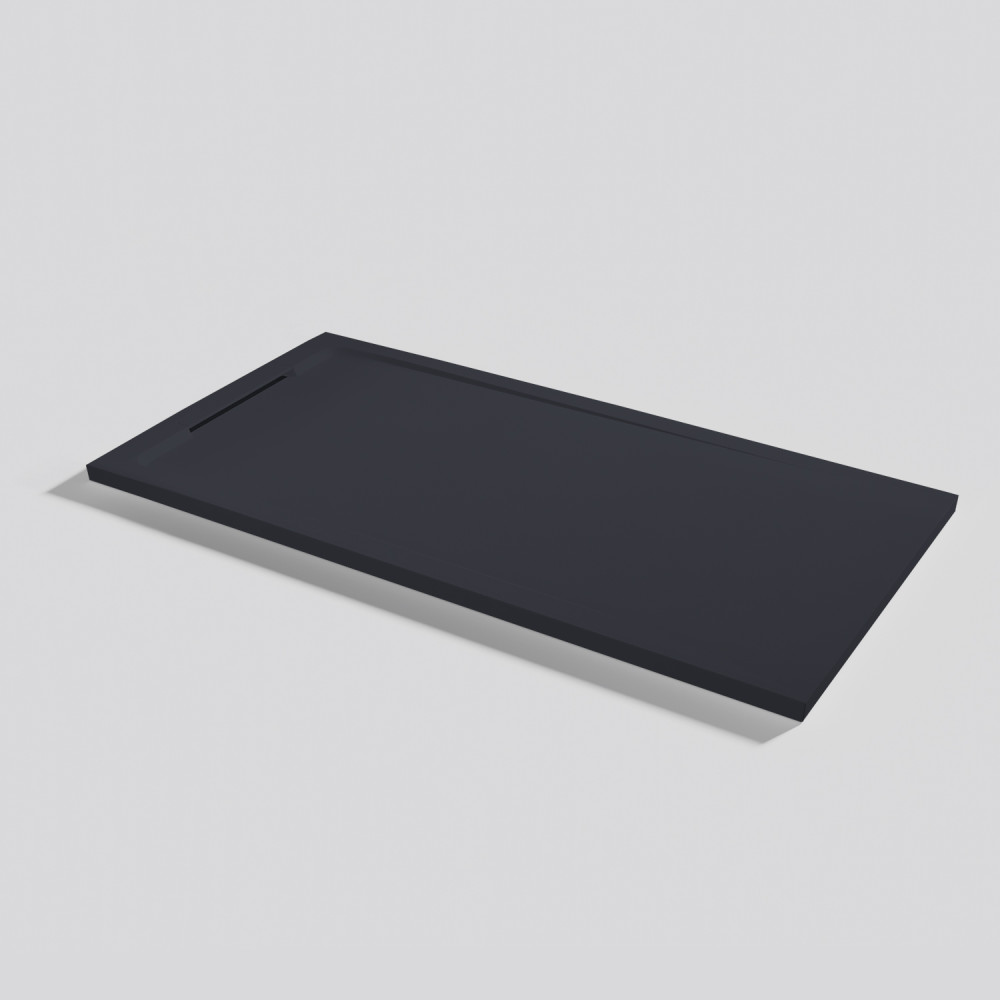 Plato de ducha Halo Zero Negro Rectangular 140x70