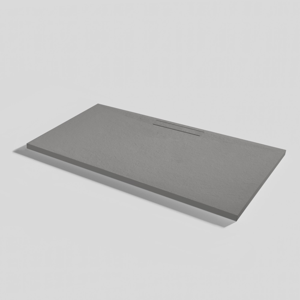 Plato de ducha Kos Slate Cemento Rectangular 120x70