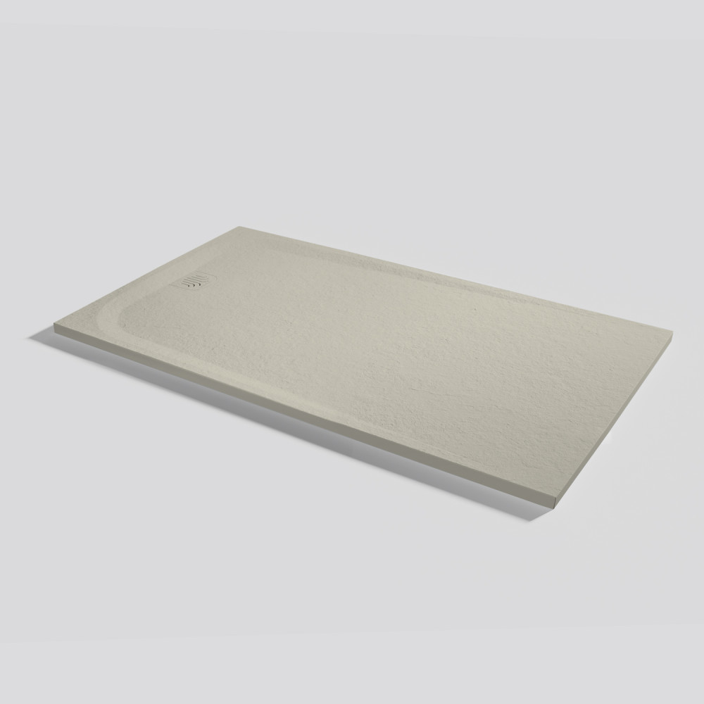 Plato de ducha Unic Slate Crema Rectangular 160x90